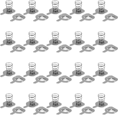 Fielect 20Pairs 18650 Battery Positive Negative Conversion Spring Plate, 16.5mmx16mm Nickeling Plate