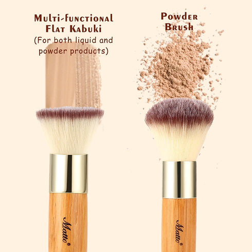 Matto Makeup Brush Set, 2 Pieces Face Blush Kabuki Powder Foundation Brushes for Mineral BB Cream