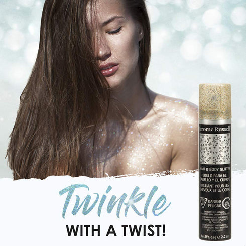 Jerome Russell Temporary Hair and Body Glitter Color Spray, 2.2 oz, Multi-Color, Travel Spray
