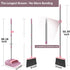 kelamayi Broom and Dustpan Set for Home, Office, Indoor & Outdoor Sweeping, Stand Up Broom and Dustpan (Pink).