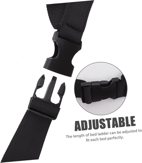 HAKIDZEL Elder Pull Up Strap Adjustable Bed Ladder for Seniors Non Slip Grip Lightweight Physiotherapy Aid for Disabled