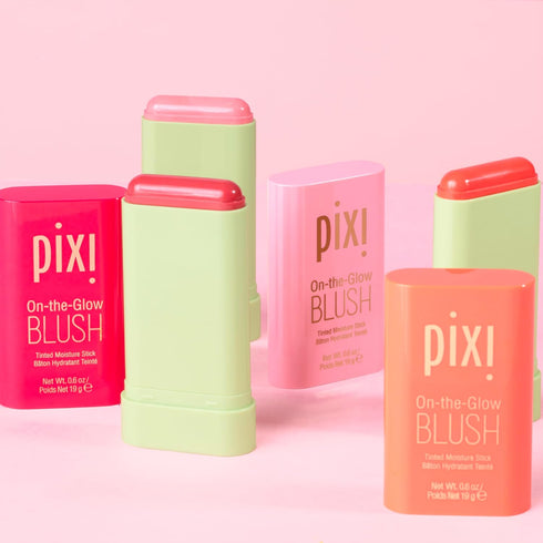 Pixi On-the-Glow Blush Stick, Hydrating Tinted Moisture Blush with Ginseng, Aloe Vera & Fruit Extracts, 19g (Fleur)
