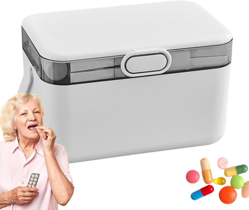 Naqqios Medication Box - Large Monthly Pill Storage Box | Medicine Box | Double Layer