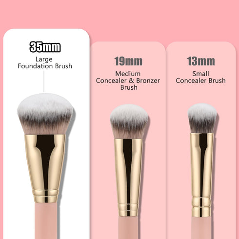 TEOYALL Flat Angled Foundation Brush, Large Kabuki Brush for Base Makeup with Dense Synthetic Bristles Liquid Cream