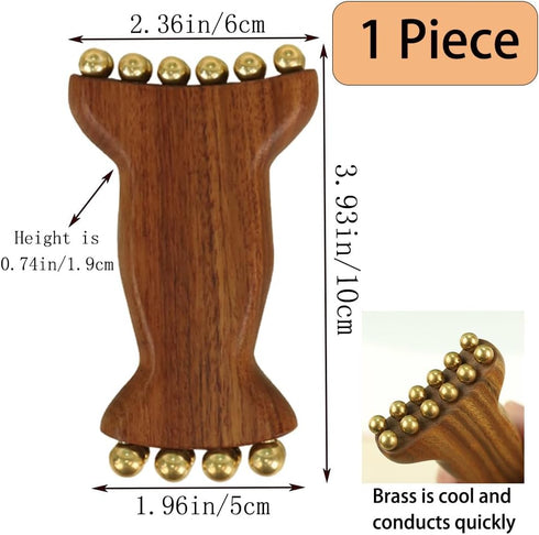 Shoulders,1 OULIGET Wooden Trigger Point Massage,Wooden Metal Ball Massage Tool,Sandalwood Metal Ball Face