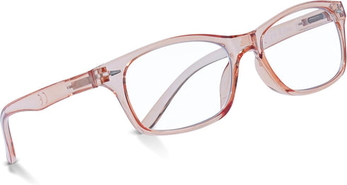 In Style Eyes Seymore Retro Bifocal Reading Glasses, Non-progressive, Adaptive Spring Hinges - Clear Rose, 2.0x