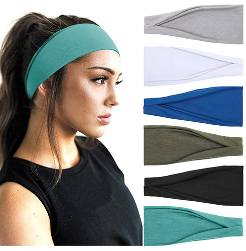 Huachi Workout Headband for Women, Non Slip Athletic Hair Bands for Yoga Running Sports (6 Pack)