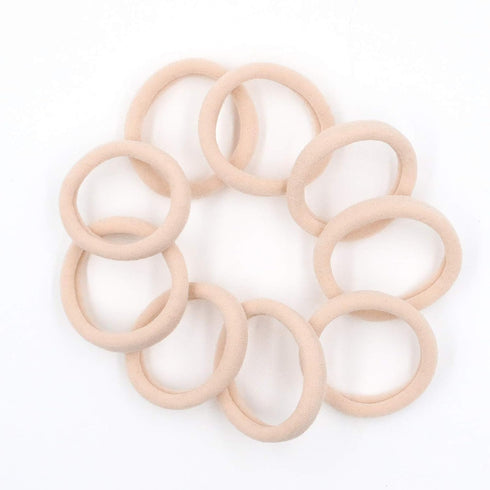 HOYOLS Soft & Stretch 1.6 Inch Elastic Hair Ties, Large Nylon Fabric Ponytail Holder Bands, 50 Pcs Light Blonde