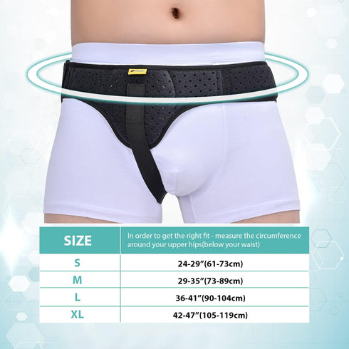 Tenbon Hernia Support Truss for Men and Women - Adjustable Waist Strap for Inguinal Groin Pain Relief (Small)