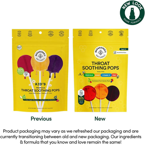 Immune 2g Ingredients,15 Kids Throat Soothing Lollipops by Beekeeper's Naturals - Doctor Formulated Support, Vitamin D