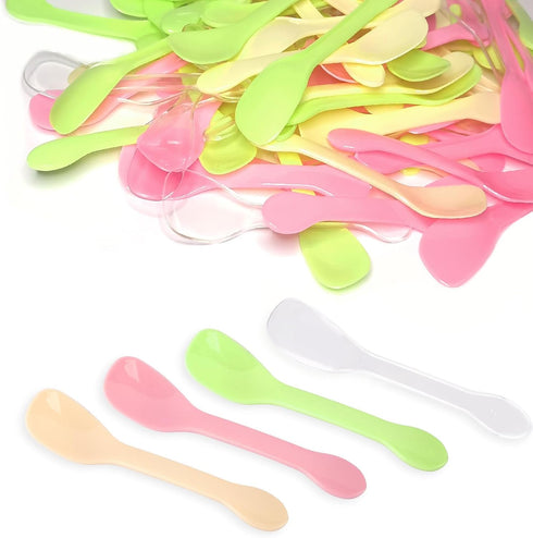 400pcs Multi-Color 4" Plastic Mini Dessert Taster Spoons, Disposable Ice Cream Spoons for Food Trucks, Parties, Events
