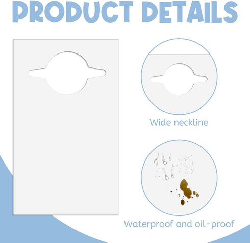 MBAIYO 30 Pack 24" Disposable Bibs, Plastic Adult Bibs for Elderly Women and Senior Men Eating Waterproof and Oil-Proof