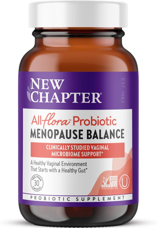 New Chapter All-Flora Probiotic Menopause Balance, Ultra-Concentrated Probiotics for Women with Black Cohosh for