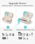 Vlando Travel Makeup Bag, Small Portable Cosmetic Organizer Case for Women, Makeup Brush Pouch (White)