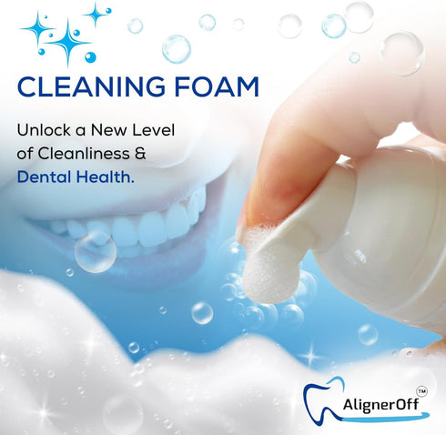 Aligner Cleaning Foam, Whitening Retainer Cleaner Foam - Can Substitute Toothpaste for a Brighter Smile