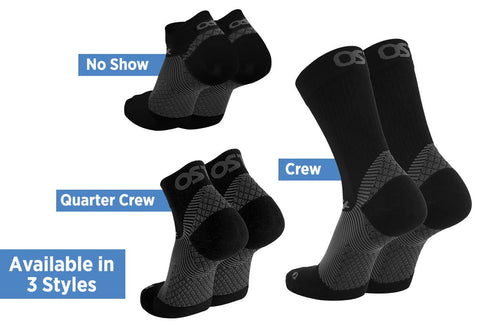 OS1st FS4 Compression Socks for Plantar Fasciitis | Quarter Crew | Alleviates Heel & Arch Discomfort