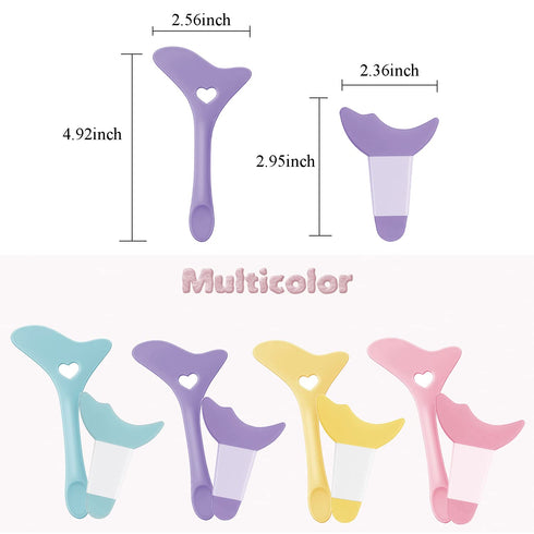 Eyeliner Stencils 4Pcs Reusable Silicone Eyeliner Aid, Mascara Shield, Eyelash Eyeshadow Lipstick Applicator Guide Tool