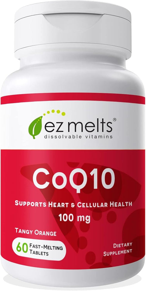 EZ Melts Dissolvable CoQ10 Supplement, 100 mg, Sugar-Free, 2-Month Supply