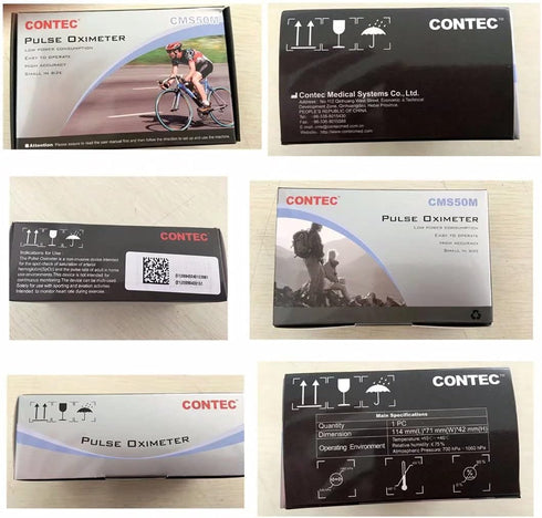 CONTEC LED CMS50M Pulse Oximeter, SpO2 and PR Value Waveform Blood Oxygen Monitor with Neck/Wrist Cord
