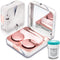 Contact Lens Case with Cleaner Washer, Portable Cute Eye Contacts Applicator Remover Tool Kit with Mirror (Rose Gold)