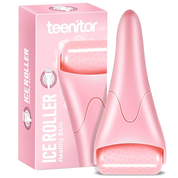 Teenitor Pink Ice Roller for Face, Eye Roller for Puffy Eyes, Facial Roller Spa Self Care Tools for Women