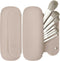 Travel Makeup Brush Holder, Upgrade Khaki Silicone Cosmetic Face Brushes Case, Magnetic Anti-fall Out Makeup Tools