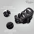 Parcelona French Tubular Black 3" Hair Claw Clip, Celluloid Covered Spring No Slip Grip for Women