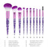 10 Pcs Crystal Unicorn Fan Makeup Brush Set, Professional Face Cosmetics Blending Liquid Foundation Powder Concealer Eye Shadows Make up Beauty Eye Shadow Eyeliner Lip Cosmetic Brush Set