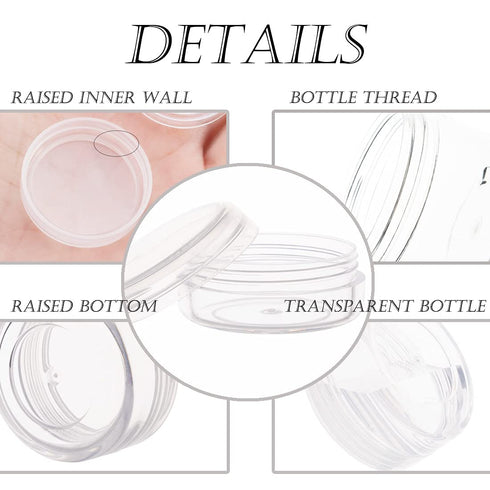 ZEJIA 10 Gram Sample Containers, 20 Count Refillable Empty Jars with Lids, Small Plastic Containers