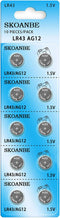 SKOANBE 10 Pack LR43 386 AG12 301 186 1.5V Button Cell Batteries