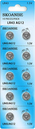SKOANBE 10 Pack LR43 386 AG12 301 186 1.5V Button Cell Batteries