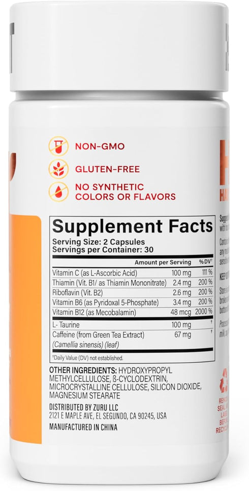 HABIT Energy Supplement, 60 Capsules, Supports Energy, Alertness, Focus, Vegan, Non-GMO