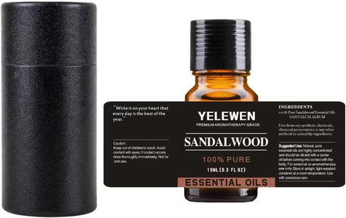 Sandalwood Essential Oils Pure Organic & Aromatherapy Grade Scented Oils 10ml for Diffuser & Relaxation