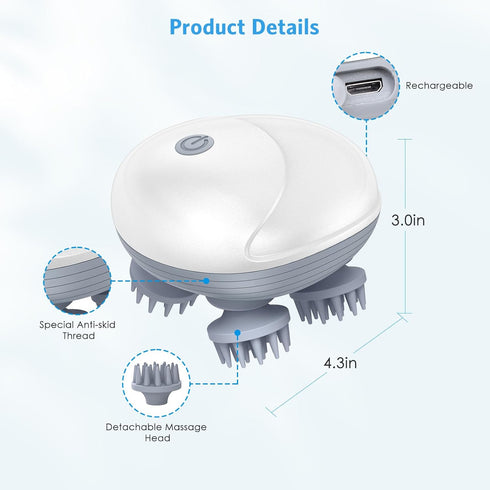 Newest Handheld Cat Massager Dog Massager, Electric Pet Massager with 4 Heads for Relieving Tight Muscles