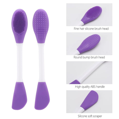 Silicone Facial Mask Applicator, 4 Pcs Face Scrubber & Brush, 2 in 1 Face Mask Applicator Set
