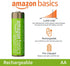 Amazon Basics 8-Pack Rechargeable AA NiMH Batteries, 2400 mAh, Pre-Charged, Recharge up to 400x