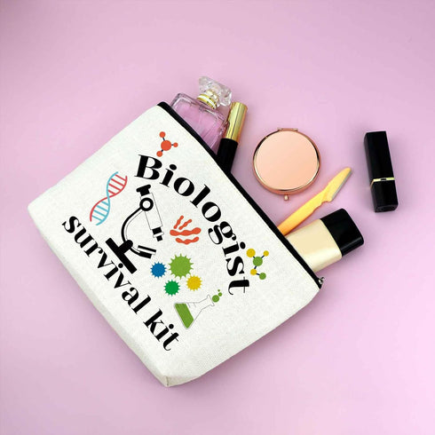 Biologist Gifts Makeup Bag, Biology Lover Gifts, Cosmetic Bag for Biology Students, Teachers, and Lab Technicians