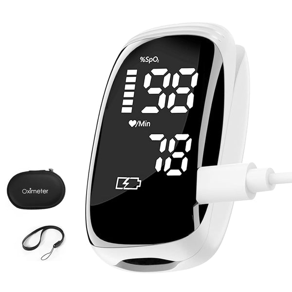Pulse Oximeter, Fingertip Blood Oximeter, Rechargeable for Accurate Rapid SpO2 Readings, Outdoor Sports