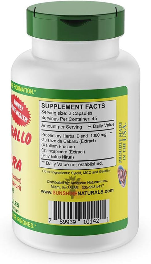 Guisazo & Chancapiedra Herbal Blend, Natural Dietary Supplement for Wellness Support, 90 Capsules