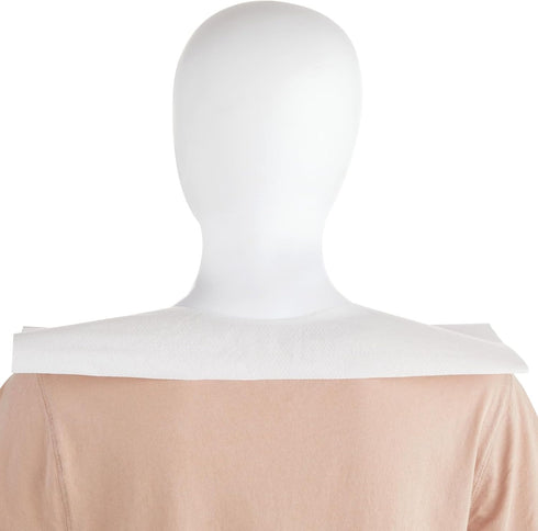 Wellbrite 15.5 23.6 Pack 100 Disposable Bibs for Adults - x in - White, of - Over-the-Head Design & Adult Disposable