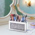 Mirrored Makeup Brush Holder Organizer, 3 Compartments Cosmetic Brush Storage Holders, Crushed Diamond Pen and Pencil