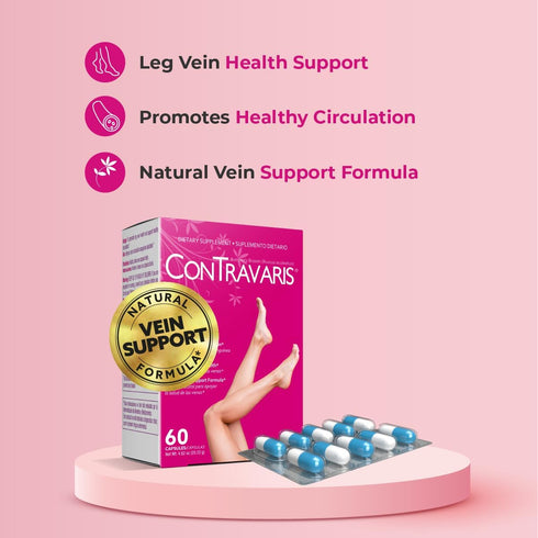 Promotes Healthy Circulation & Leg Vein Support Supplement with Ruscus Aculeatus, Supports Leg Health - 60 Ct