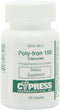 Poly Iron Capsules 150 mg Dietary Supplement by Cypress Pharmaceutical, 100 Caps per Bottle