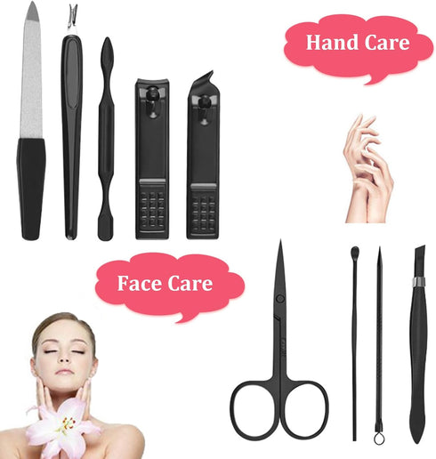 Professional Manicure Pedicure Set, 9 in 1 Stainless Steel Nail Clipper Tools with Portable Packaging Case