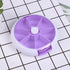 INVODA Weekly Pill Organizer, 7 Day Pill Dispenser with 3 Times Compartments, Push Button Rotate, Purple
