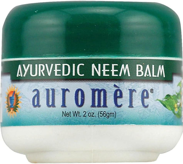 Auromere Ayurvedic Neem Balm - All Natural Cream for Rosacea, Eczema, Psoriasis - 2oz