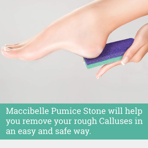 Maccibelle Salon Foot Pumice and Scrubber Pack of 4 for Feet and Heels, Safely Eliminate Callus and Rough Skin