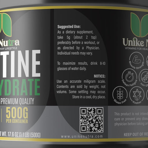 Creatine Monohydrate Powder, Pure Micronized Creatine for Muscle Mass, Athletic Performance, and Recovery, Unflavored