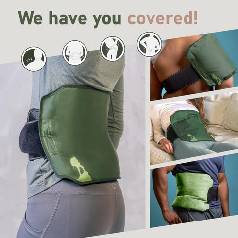 Large Ice Packs for Injuries, Reusable Wrap with Velcro Straps, Soft Gel Hot and Cold Packs for Pain Relief
