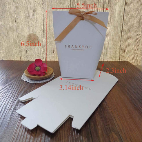 9 PCS Minimalist Thank You Gift Wrap Boxes (9 White) - Decorative Presents Box Bundle for Packing Candy